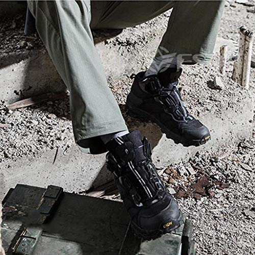 GrVpM Men's Hiking Boots,Automatic Buckle Military Tactical Boots Outdoor Off-Road City Combat Shoes,Black- 44/UK 9.5/US 104