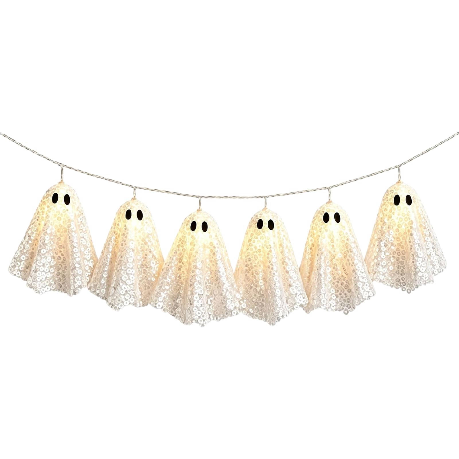 sugerou Halloween Glowing Hanging Ghost LED Light for Indoor Outdoor Decor