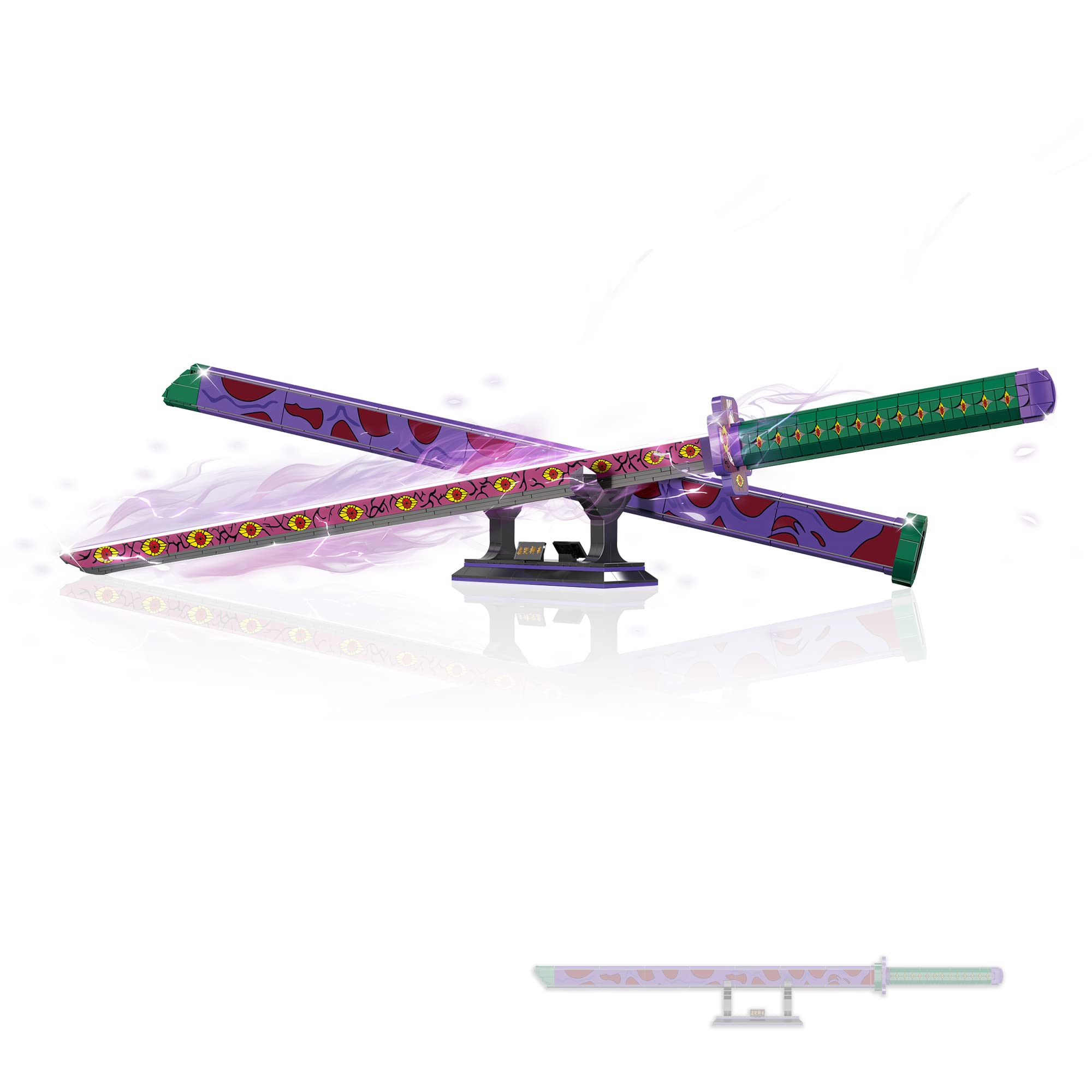 BSSW DK1511 Anime Sword Building Block Model, 789 Pieces, 99.7 cm, Samurai Sword Set with Scabbard and Stand, Cosplay Katana Sword for Adults