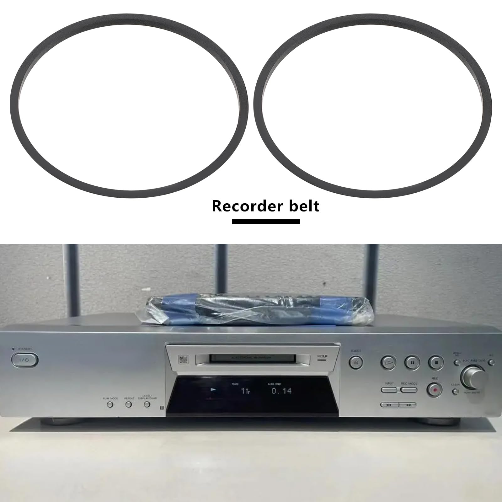 LT Easiyl 2pcs MiniDisc Recorder Belt Minidisc Loading Eject Belt Replacement Drive Belts Compatible with Sony MDS-PC3 MDA1 MDS-S9 MDS-E10 MDS-E12 - Image 2