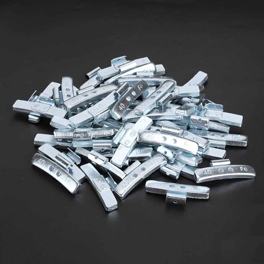 50 sztuk 40g 1,4 uncji Bloki wyważające z zatrzaskiem do kół Ciężarki do wyważania opon w stylu P ze stopu aluminium do kół stalowych do 17 cali samochodów osobowych i lekkich (Bez zacisku