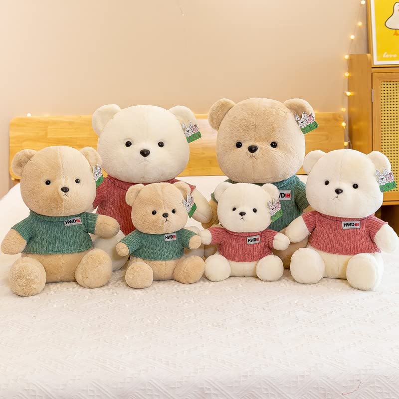 Lindo Oso de Peluche de Juguete Abrazo Muñeca de Oso de Peluche Almohada de Oso de Peluche Muñeca de Animales de Peluche para niños Parejas Regalos de cumpleaños de Navidad Blanco-Niña 50cm