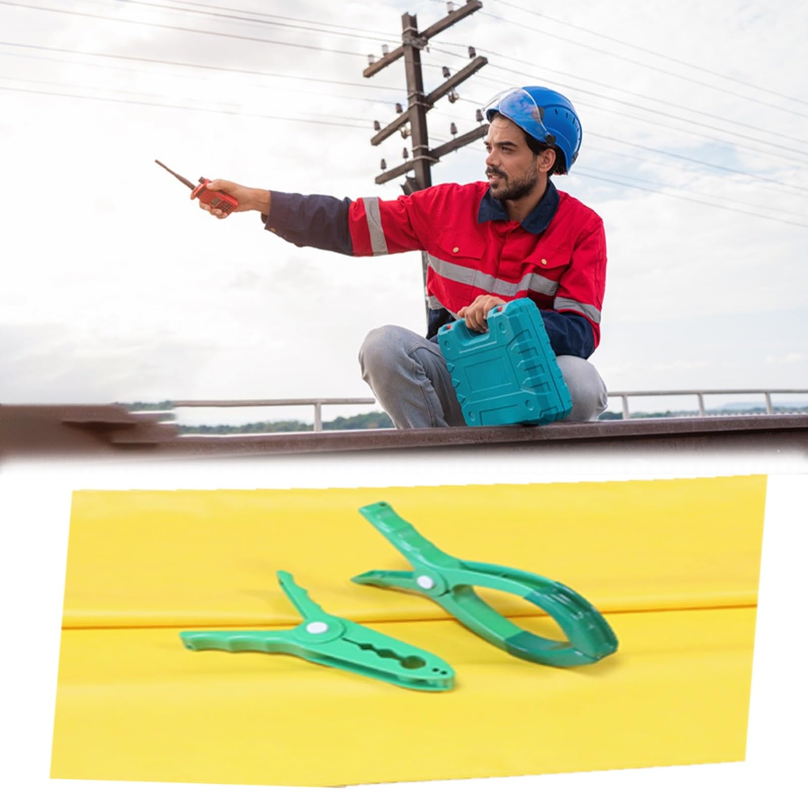 Manta aislante ligera de alto voltaje con clips - Resina EVA de 1,5 mm de espesor for electricistas y mantenimiento eléctrico(40x50cm 0.4kv)