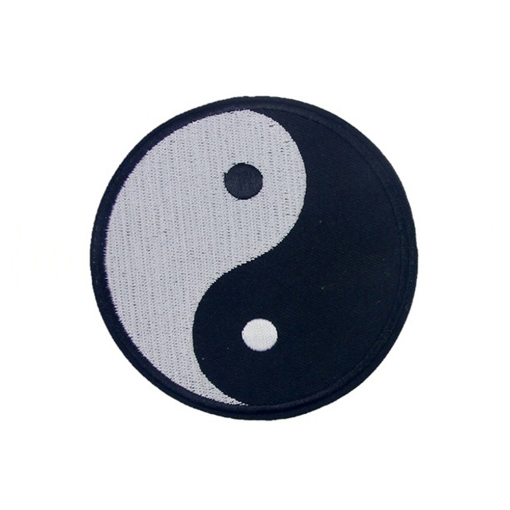 Toppa Ricamata Yin Yang Da Stirare E Cucire – Diametro 7,6 Cm, Simbolo Logo