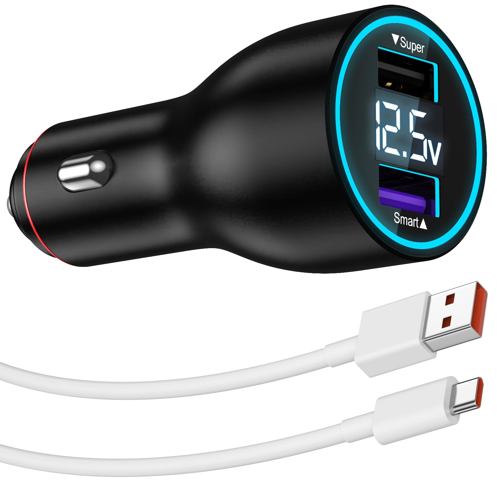 ASKUBSKU Cargador Coche 120W y Cable para Xiaomi Redmi Note 15 14Pro+ 5G | Carga Rápida USB Adaptador Cargador Coche y 6A Cable USB C 1Metro para Xiaomi 17T Pro 13 Pro Poco F8 Redmi Note 13Pro+ 12Pro+