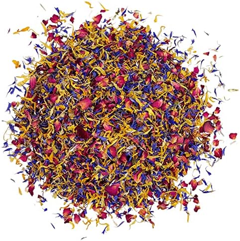 Spring Flower Blend – Edible Rose, Cornflower and Marigold - Non-GMO, Culinary grade (0.35oz) - Edible flowers - Premium Quality - Perfect for Beverages, Cakes and Culinary Delights