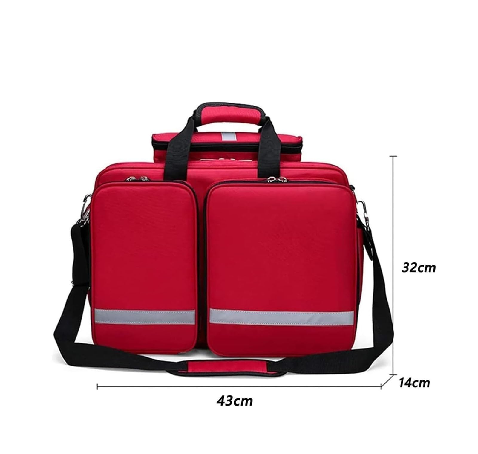 Bolsa de primeros auxilios, bolsa de almacenamiento médico portátil de gran capacidad con carrito para rescate de emergencia al aire libre, diseño impermeable para EMT y paramédicos, Red