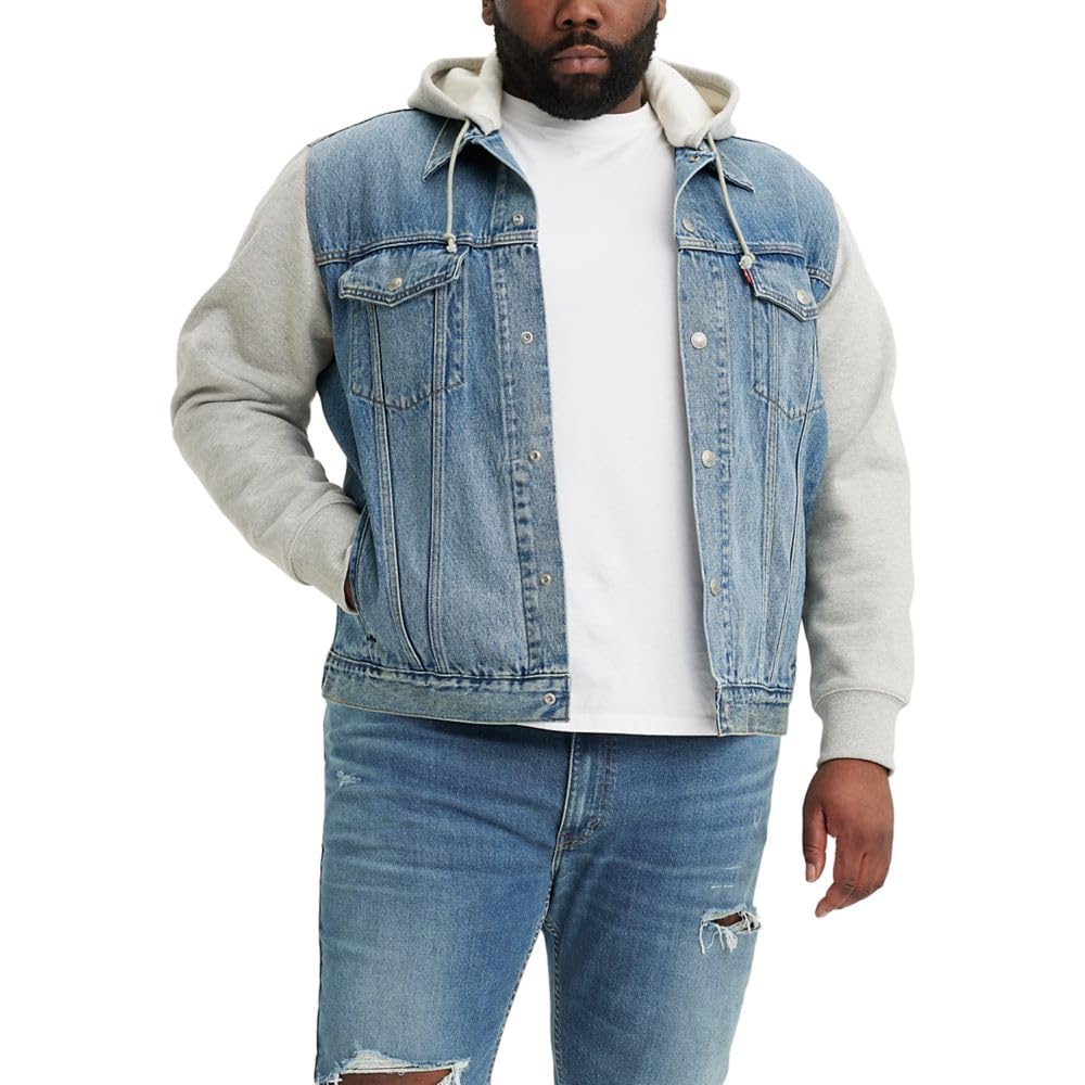 Levis Mens Hybrid Hoodie Trucker Jacket
