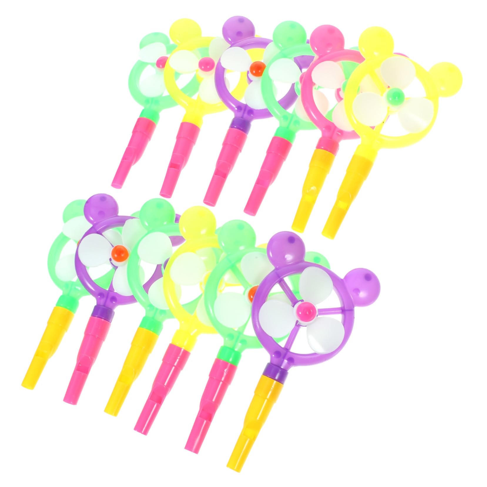 DECOMELODY 12pcs Windmill Whistles Fun Party Favors for Creative Playthings for Games and Celebrations for Indoor Outdoor Activities