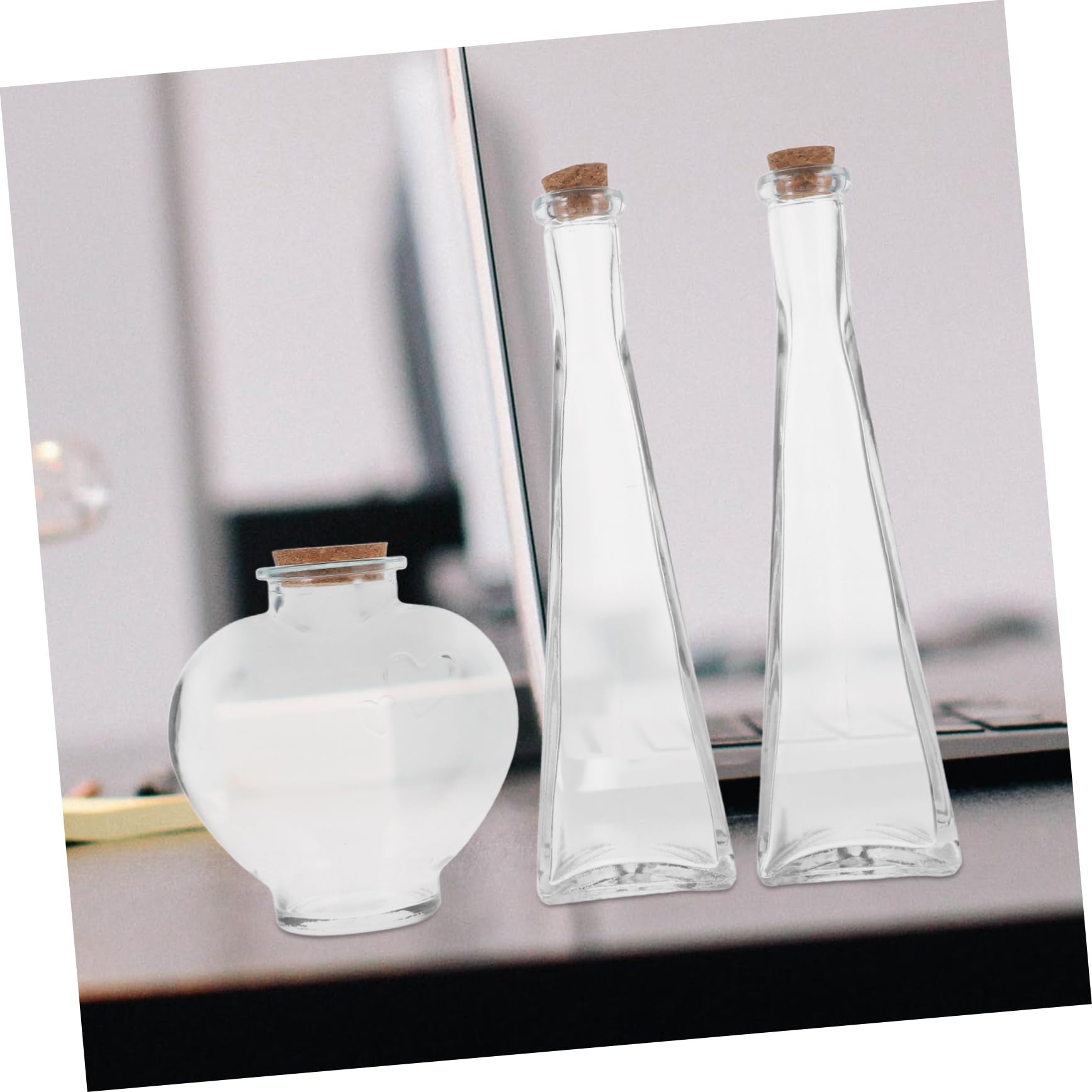Juego De 3 Botellas Para Ceremonias, Tarros De Arena, Botellas Decorativas Para Ceremonias De Boda, Botellas De Cristal Con Forma De Corazón, Contenedor De Arena Para Ceremonias