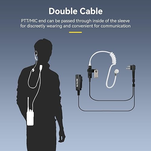 Miniatura 6 de Retevis Covert Tube Walkie Talkie Earpiece with Mic, only Compatible with Motorola R2 CP100D CP185 CP200 CP200D CLS1410 CLS1110 BPR40 BPR40D Walkie