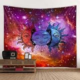 Hermosa cara psicodélica impresión grande montado en la pared barato hippie colgante de pared bohemio tapiz de pared mandala arte de pared decoratio Y20...
