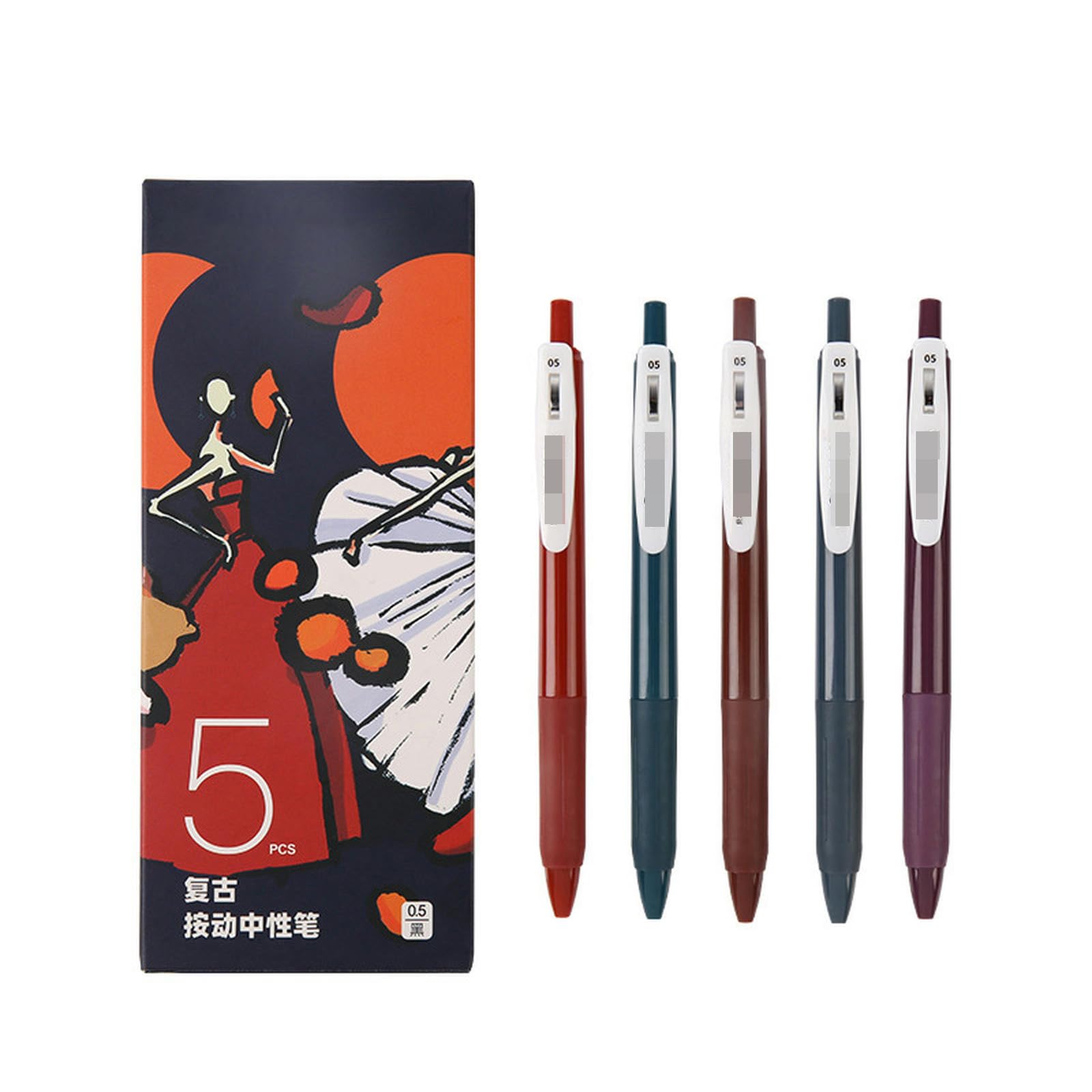 0 5mm Retro Style Press Neutral Pen Soft Gel Pen Grip Bullet Head Neutral Pen-Red Green and Blue — view 5