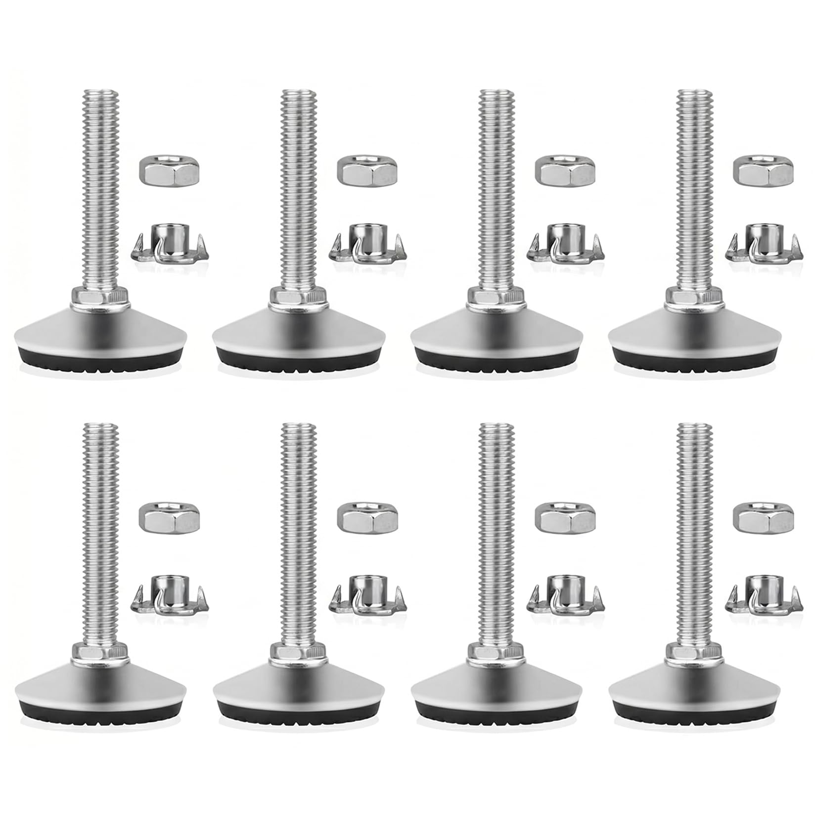 Peygre 8 Pcs M8 x 50mm Adjustable Feet, Non-Slip