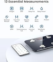 Vista 4 de RENPHO Báscula de viaje para peso corporal, báscula de baño mini para grasa corporal, báscula de peso portátil para viajar con estuche