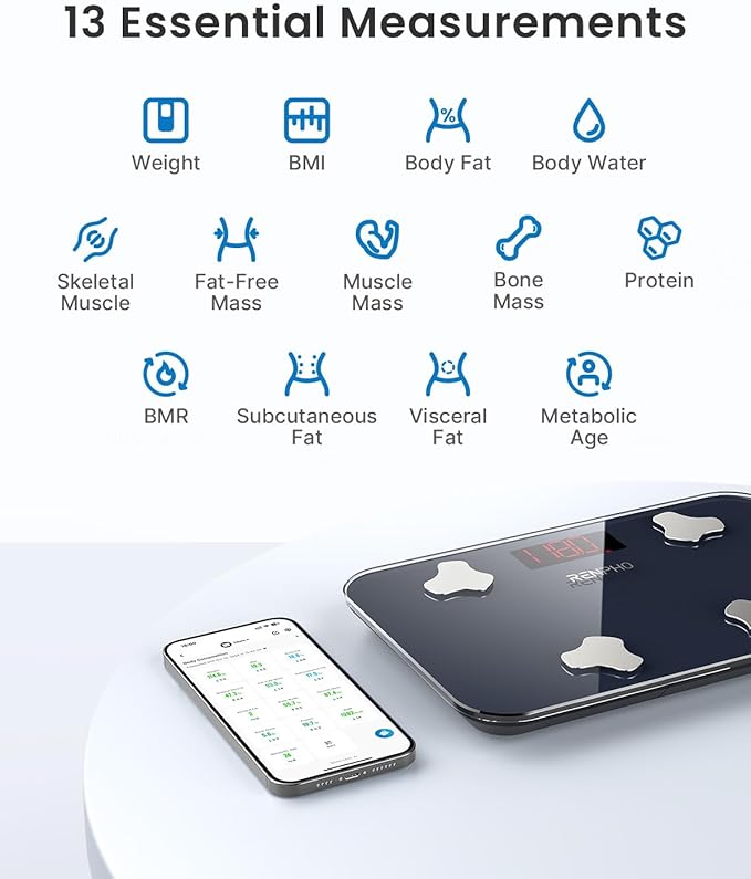 Báscula Inteligente RENPHO Elis Go Travel con Bluetooth miniatura 4