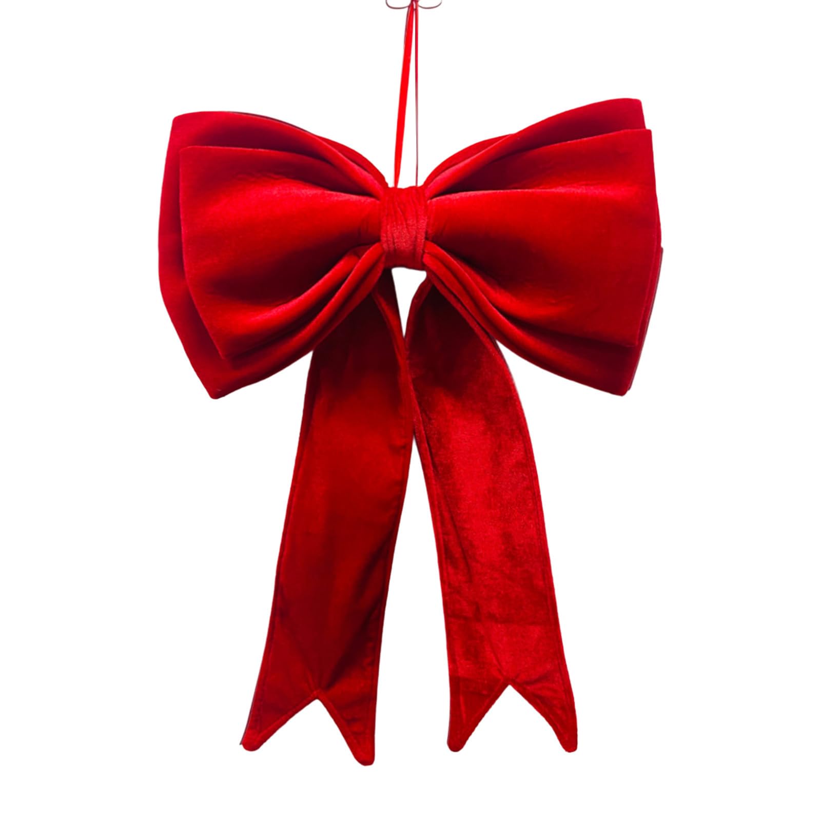 Christmas Velvet Bow, 48 x 63 cm, Extra Large Red Christmas Bows Door Bows Wreath Bow Festival Wrapping for Christmas Tree Topping Wreath (Red, Extra Large)