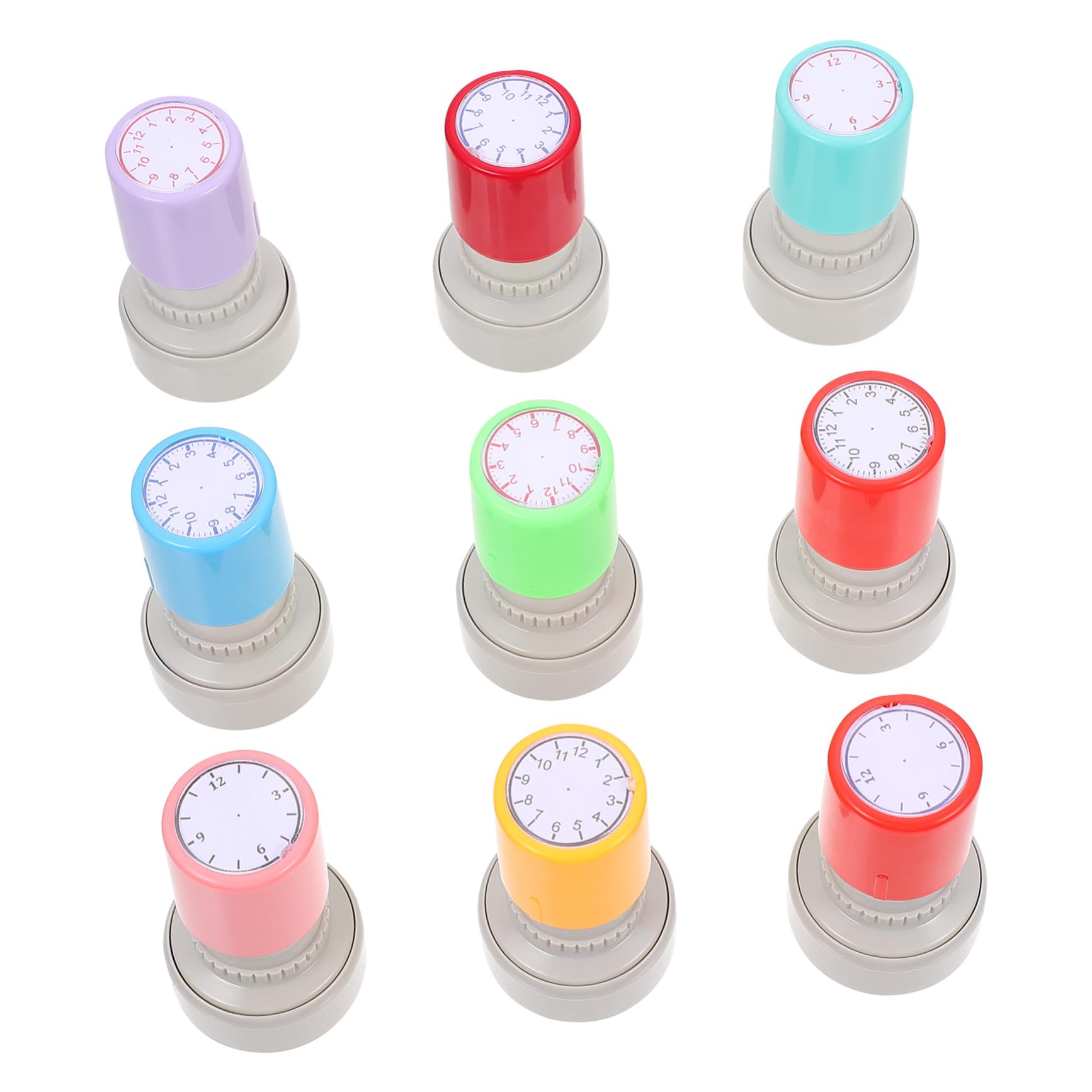 9 Timbri Didattici Orologio per Autoinchiostranti Leggeri con Design Chiaro per Insegnamento e attività Scolastiche Colore Casuale Colore Casuale