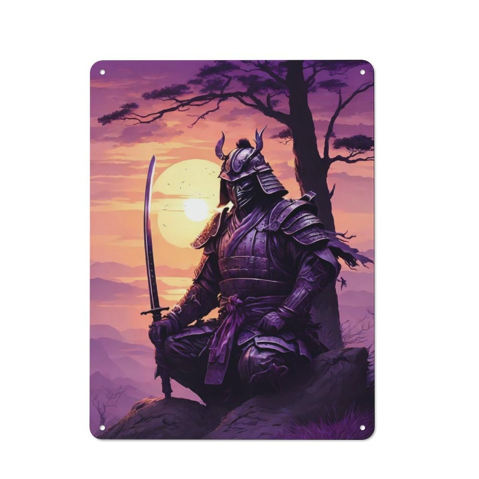 Junmoney Samurais Journey Tin Wall Plaque 40X30cm With For Pub Or Café, For Collectors Of Retro Metal Wall Decor