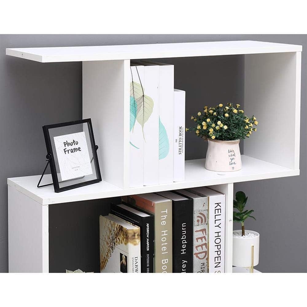 Libreria Scaffale Bianca Ufficio Moderna Contemporanea Bifacciale Divisorio Legno Casa Giorno 70x23.5x127.5 Autoportante Mensole Scaffali Cubi Muro Design Ingresso Soggiorno