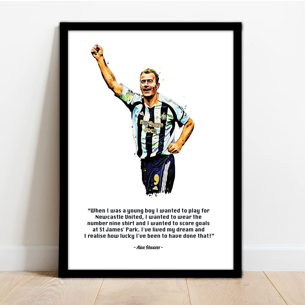 Newcastle United - Alan Shearer Quote Framed Illustration Print Poster