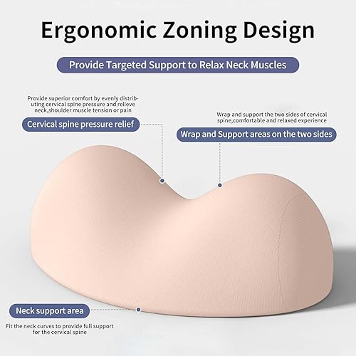 Miniatura 4 de Almohada cervical pequeña para el cuello, almohada de doble bola para aliviar el dolor cervical y la presión, suaves almohadas de apoyo de espuma