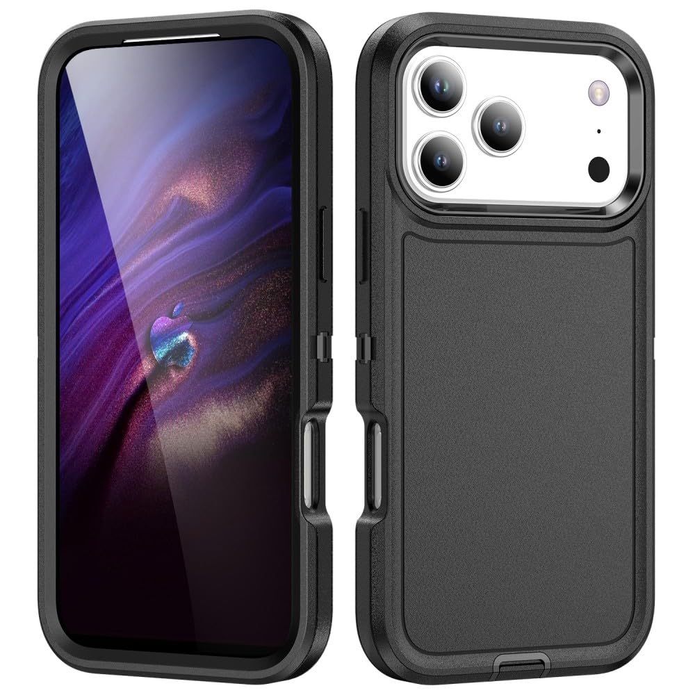 Coque iPhone 12 Pro rigide double couche silicone noir - 7