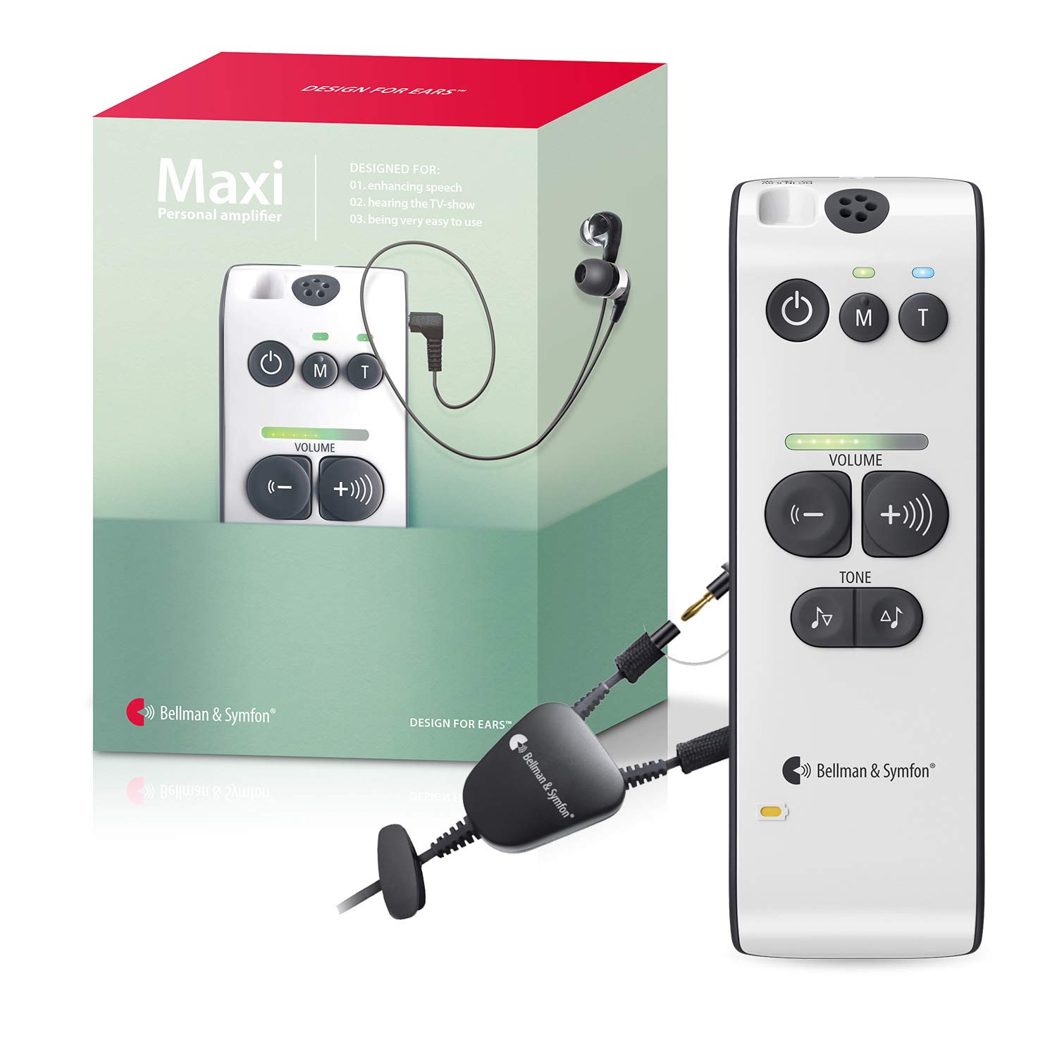 Bellman & Symfon Maxi Classic Hearing Amplifier with Neck Loop to Boost Hearing Aids - Assistive Listening Devices - Digital Hearing Amplifiers for Seniors - Clear Sound with Noise Reduction