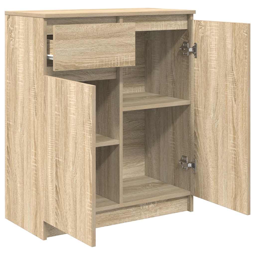 vidaXL Aparador con cajón Roble Sonoma 71x35x84 cm Madera ingeniería, Armario de almacenaje, Mueble aparador, Mueble de Pasillo, Mueble Buffet