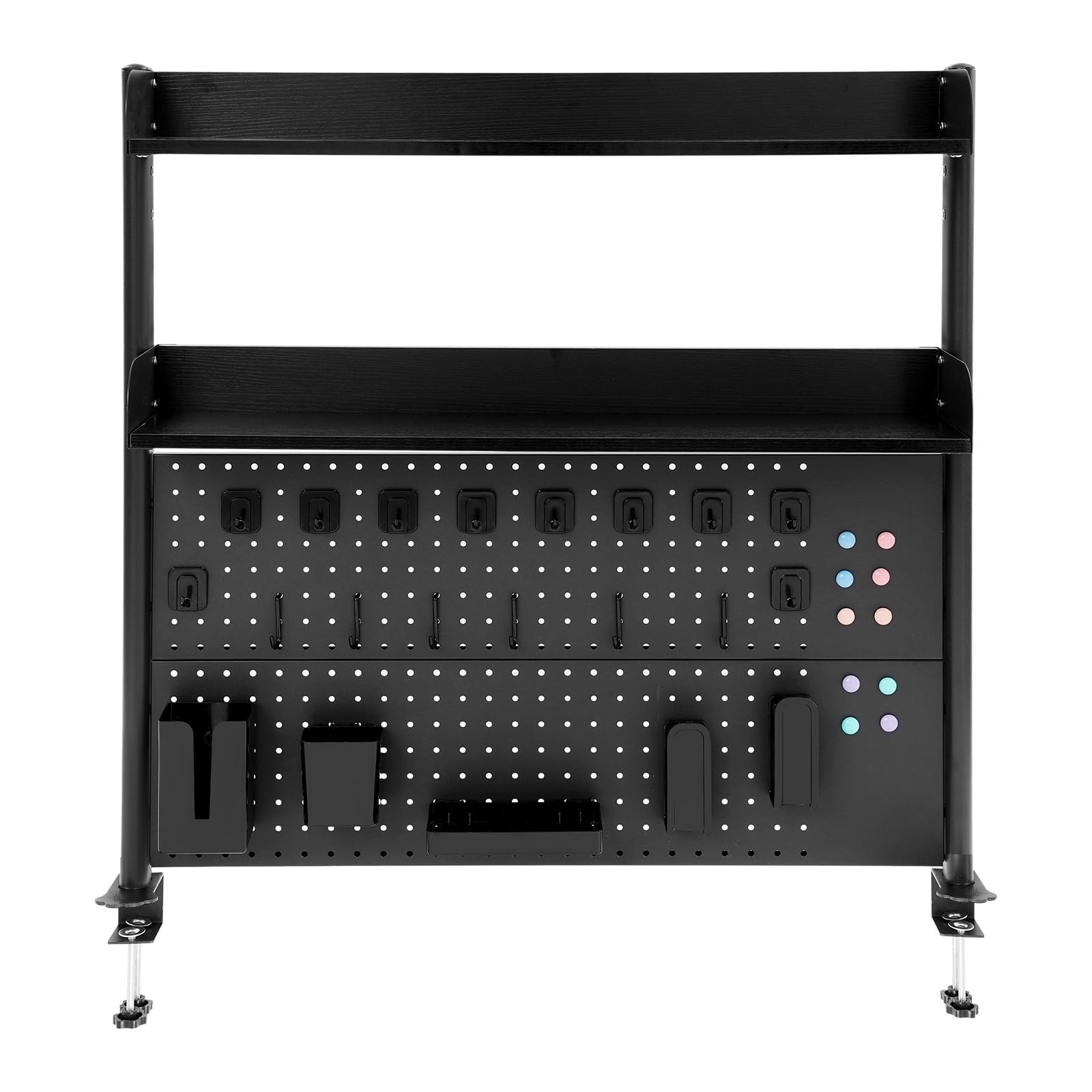 Étagère de bureau en métal à 2 niveaux avec paroi arrière