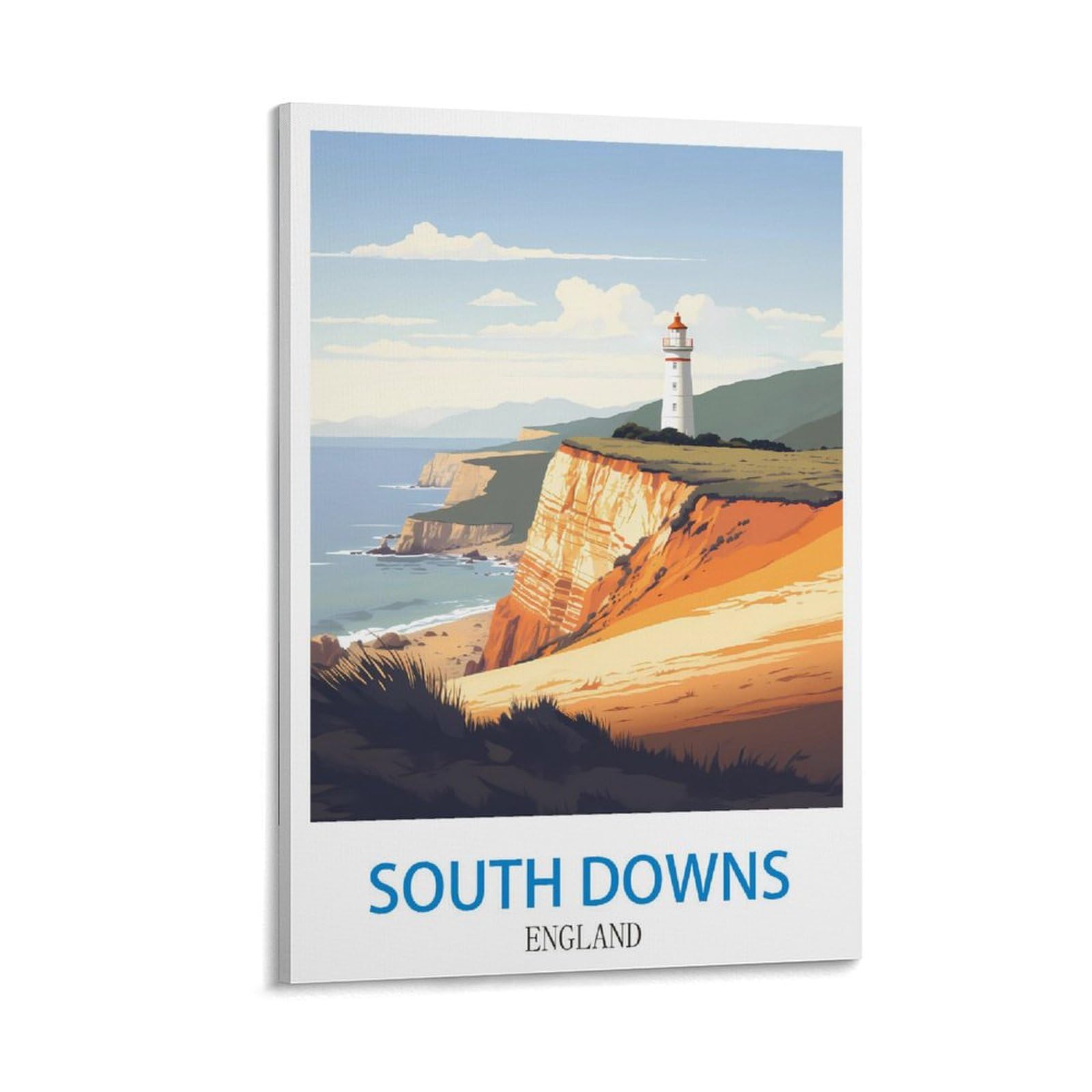 FZYUEN South Downs England Vintage Travel Posters 12x18inch(30x45cm) Canvas Wall Art Prints for Wall Decor Room Decor Bedroom Decor