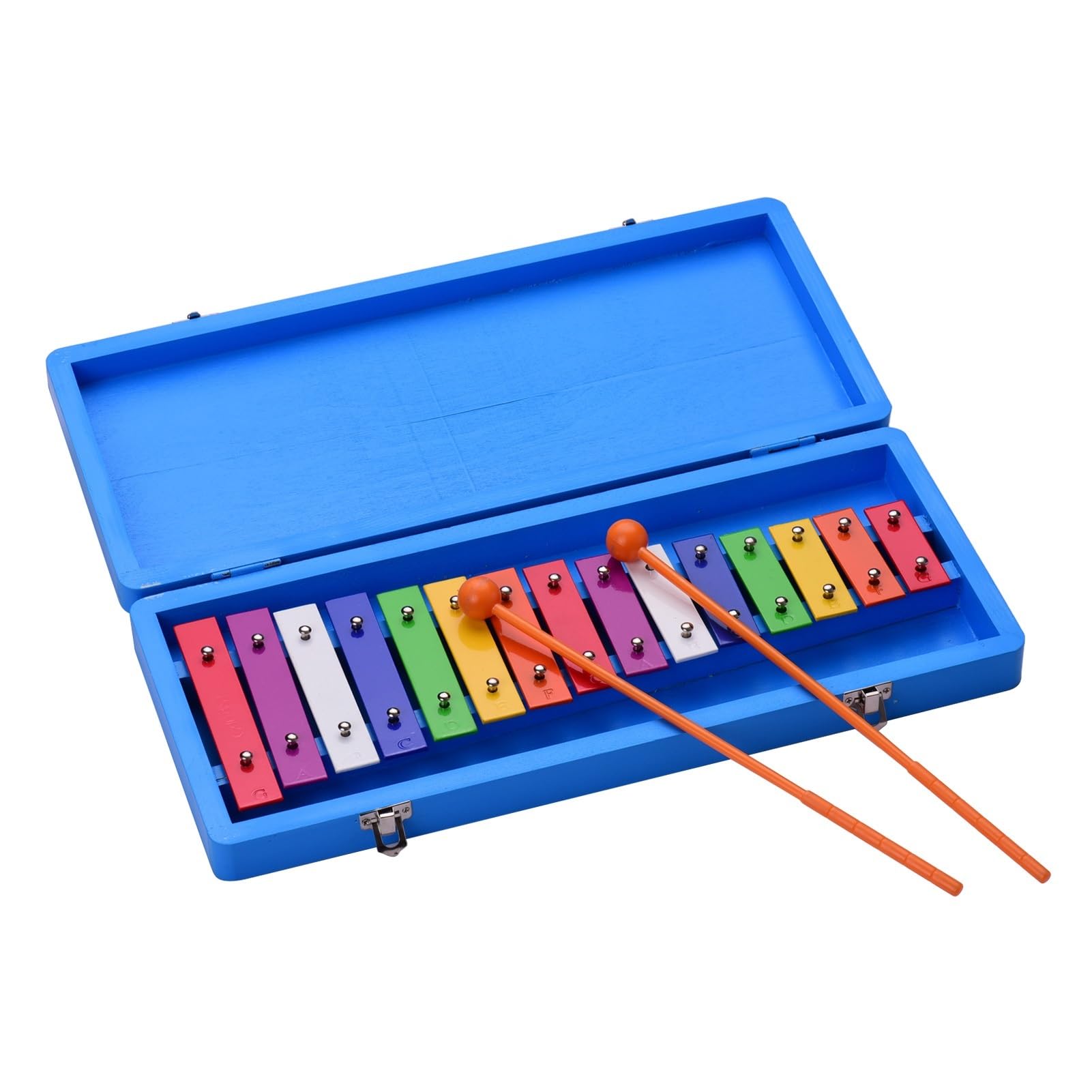 xilófono Profesional Xilófono Glockenspiel De 15 Teclas, Instrumento De Percusión Musical Educativo Temprano Colorido con Mazos De Estuche