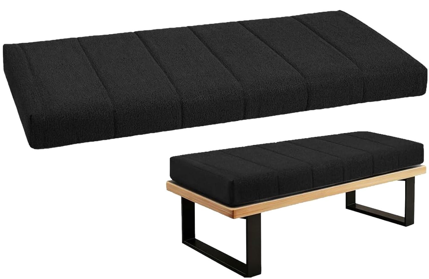 Outdoor/Indoor Bench Cushion - 120/150/80/90/130/180/100 cm 2/3 seater Non-Slip Seat Pad for Bay Windows, Long Chairs, Dining benches, Swings, Sofas & Porch Furniture with Zipper(Y14,30x200x4cm)