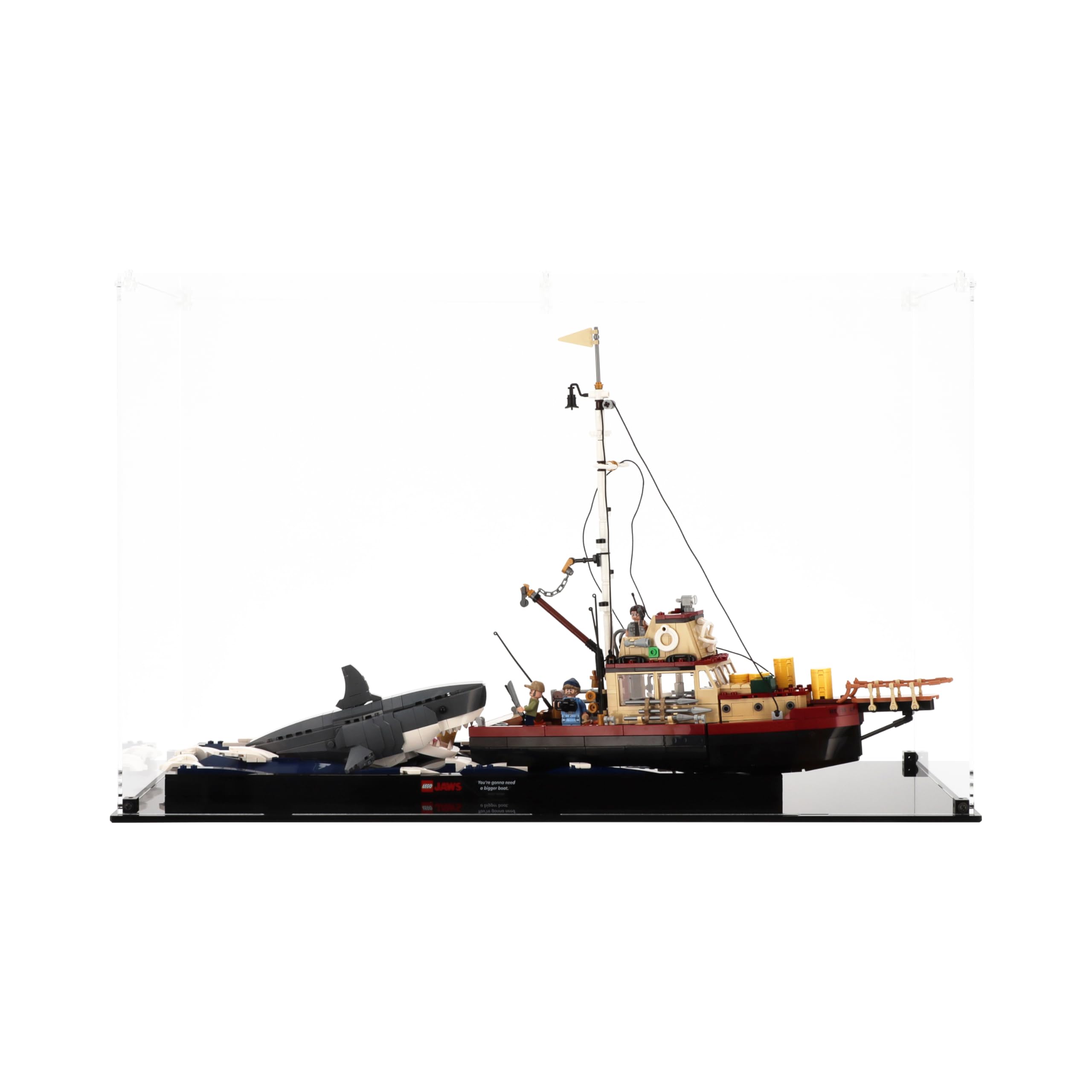 Plexico Clear Back Panel Lego 21350 Jaws - Display Case (Clear Back Panel)