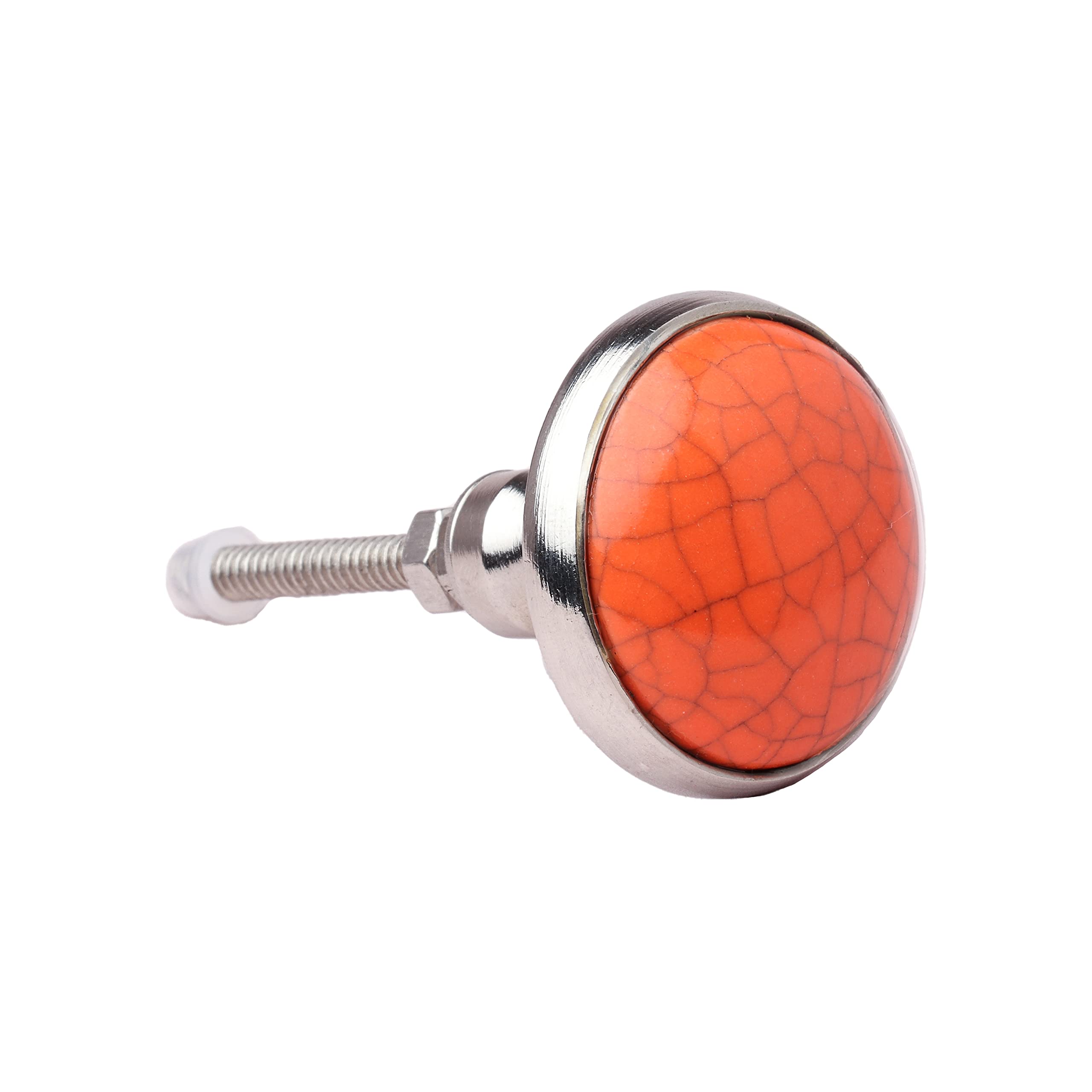 G Decor Metal Ceramic Door Knob Vintage Shabby Chic Cupboard Drawer Pull Handles (Orange)