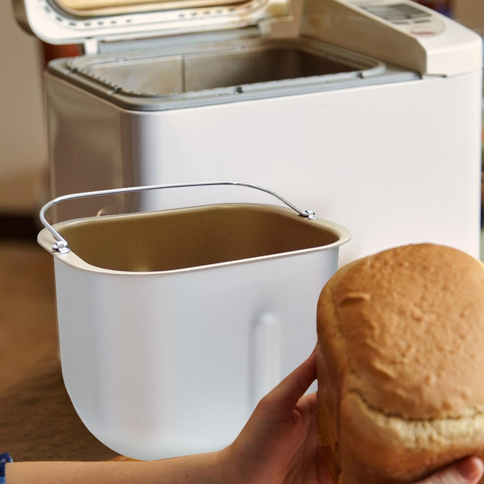 Brotmaschinen-Einsatz, Brotmaschinen-Backeimer, Brotfassauskleidung aus Aluminiumlegierung, Zubehör für Brotmaschinen, Mehrzweck-Brotmaschine, Ersatzteil für Brotbackautomaten zum Mischen von