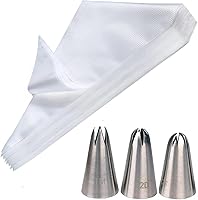 Vista 1 de Punta de tubería 1M 2D 2F con bolsas de pastelería desechables de 12 pulgadas, juego de bolsas de pastelería y puntas con punta de estrella abierta