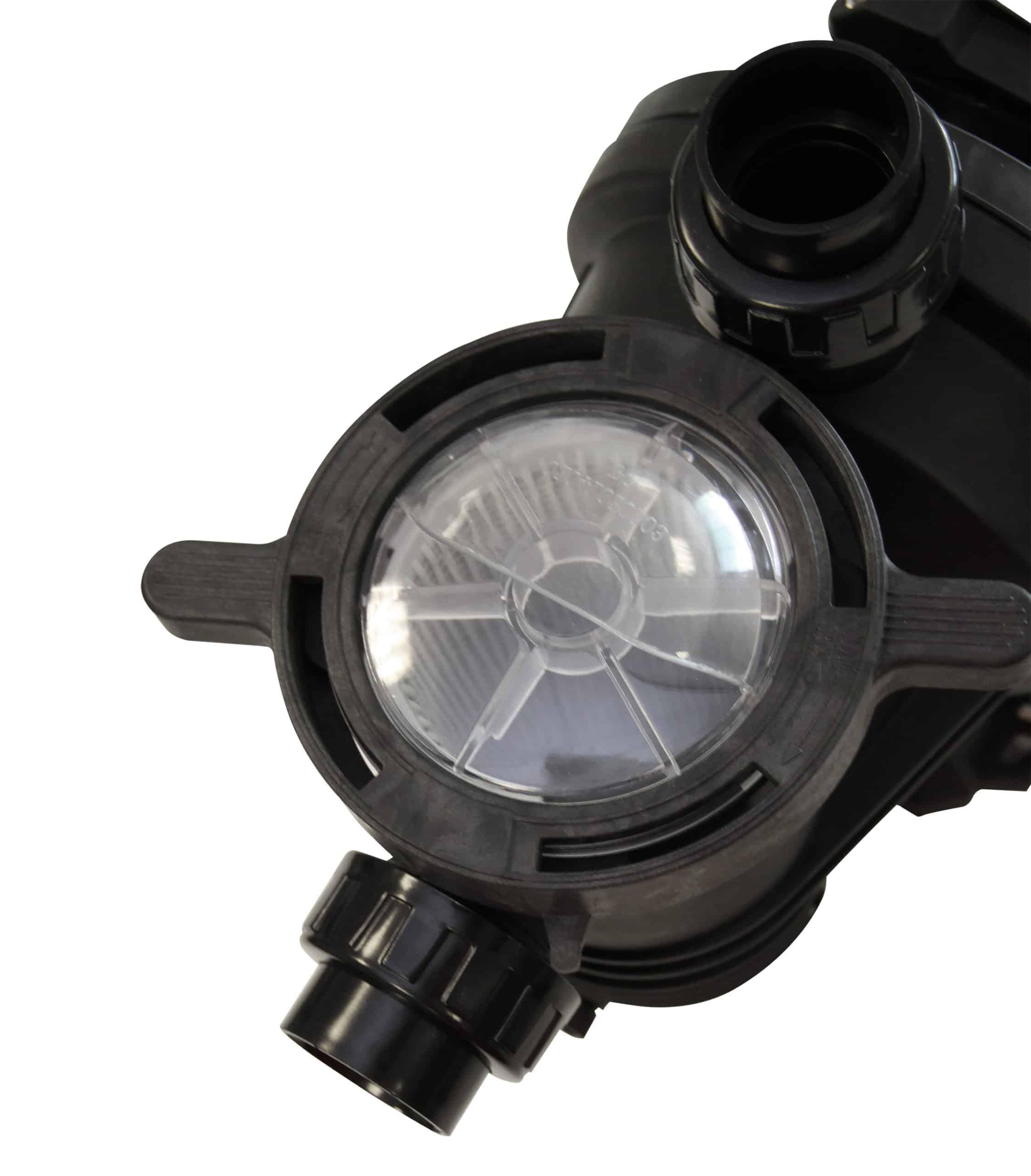 Pompe Filtration Piscine - PRO - Puissance 1.5CV - Débit 18m3/h - Couvercle QuickLock sans Vis - Fournie avec raccords 50 - (à Utiliser en complément d'un Filtre à Sable ou à Cartouche) Noir