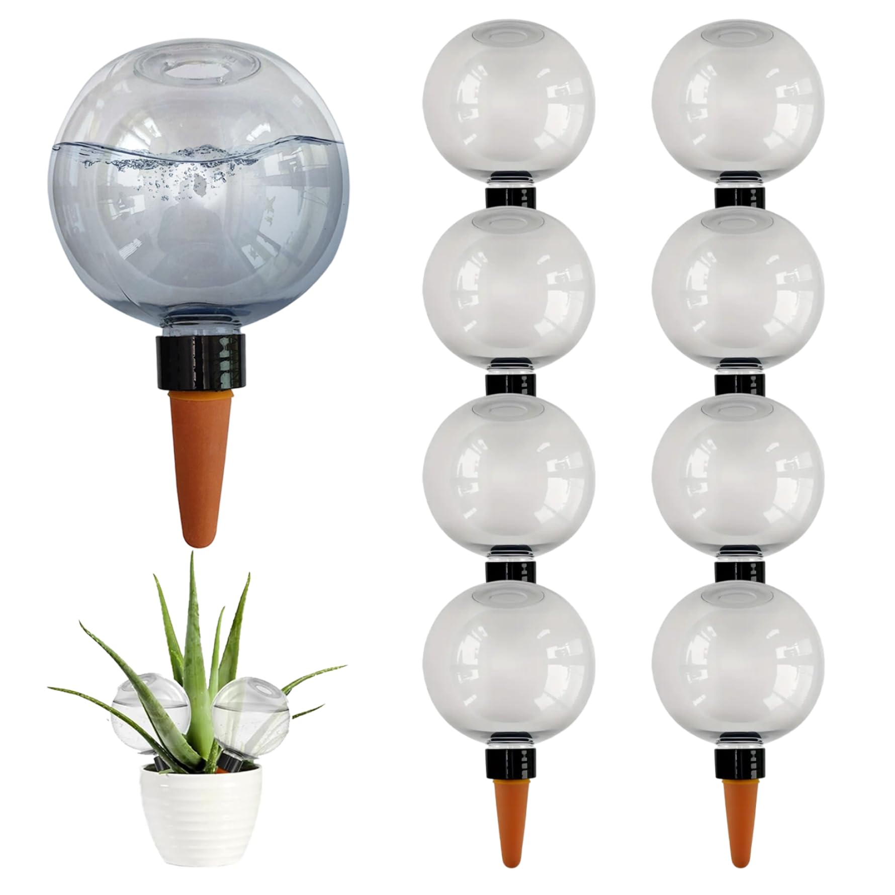 Arroseur Automatique pour planteslot de 9 Globes à arrosage automatique500 ML (17, 5 oz) en plastiqueremplissage par Le Haut et système d'arrosage à Diffusion Lente.