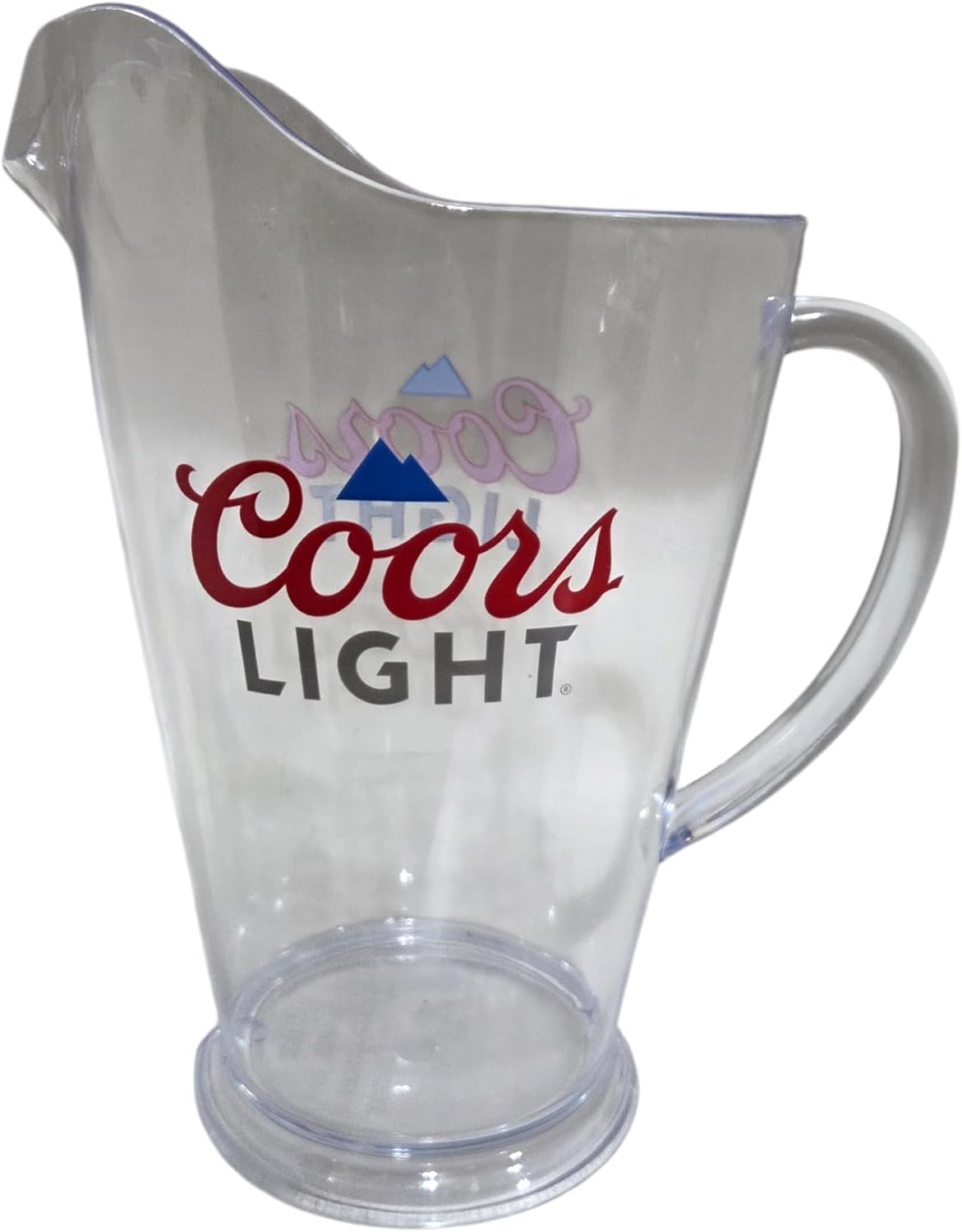 Coors Light 60 Ounce Acrylic Pitcher, Clear Plastic Beer Pitcher with Handle