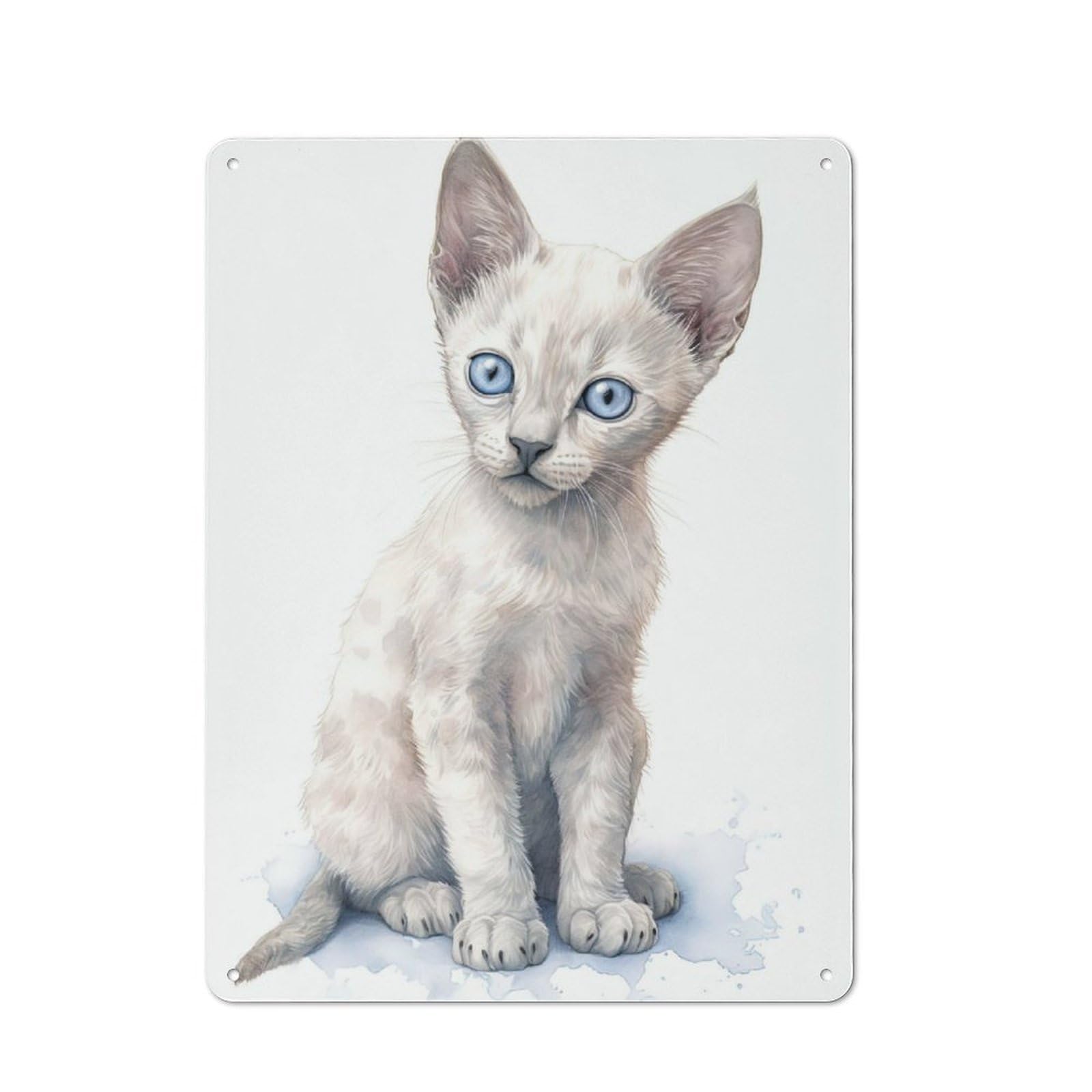 Junmoney Watercolor Burmilla Cat For Lounge Or Reading Corner, Retro Metal Sign 40X30cm, For Metal Sign Collectors, For Garage And Workshop Walls