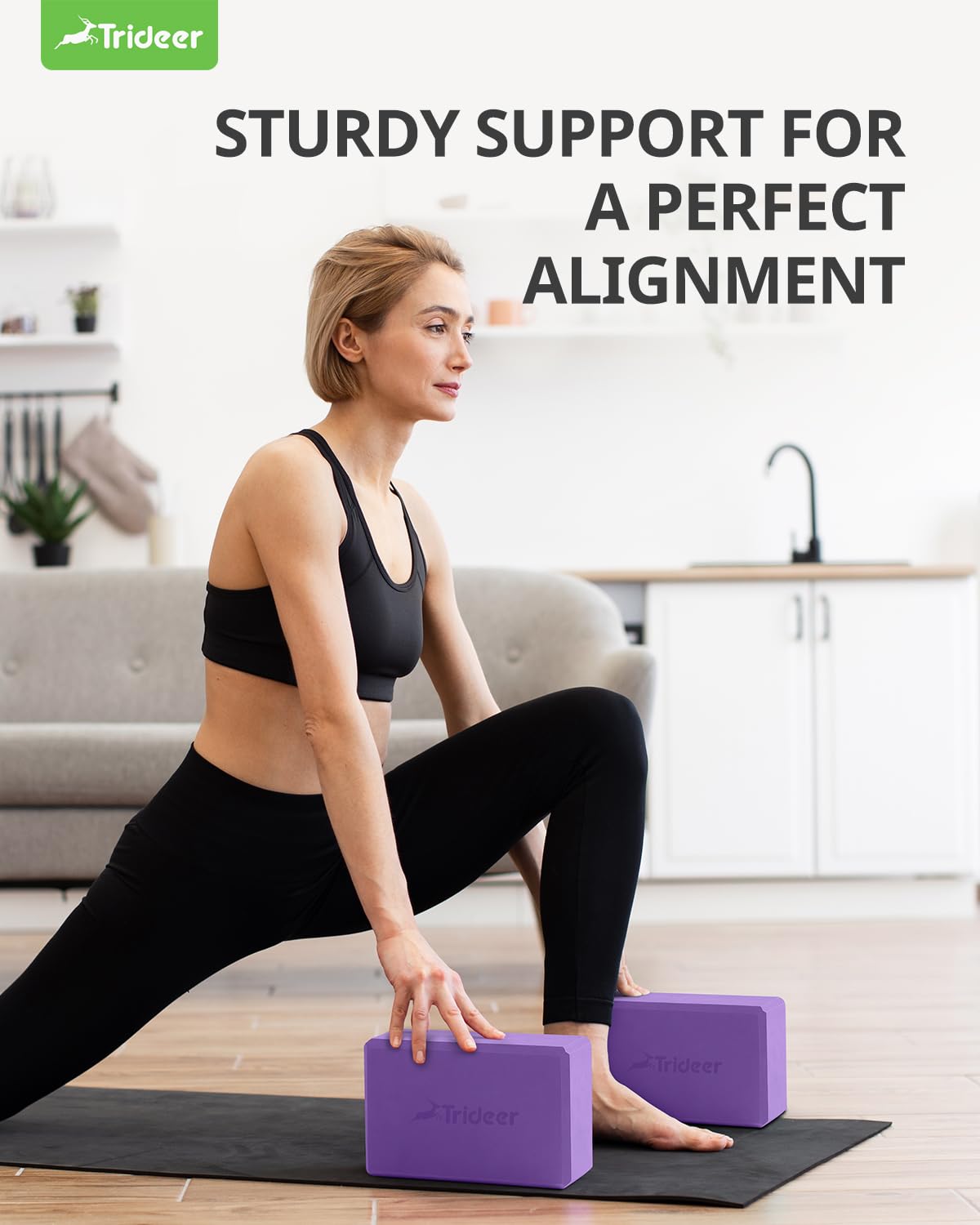 Trideer Yoga Blocks 2 Pack Purple