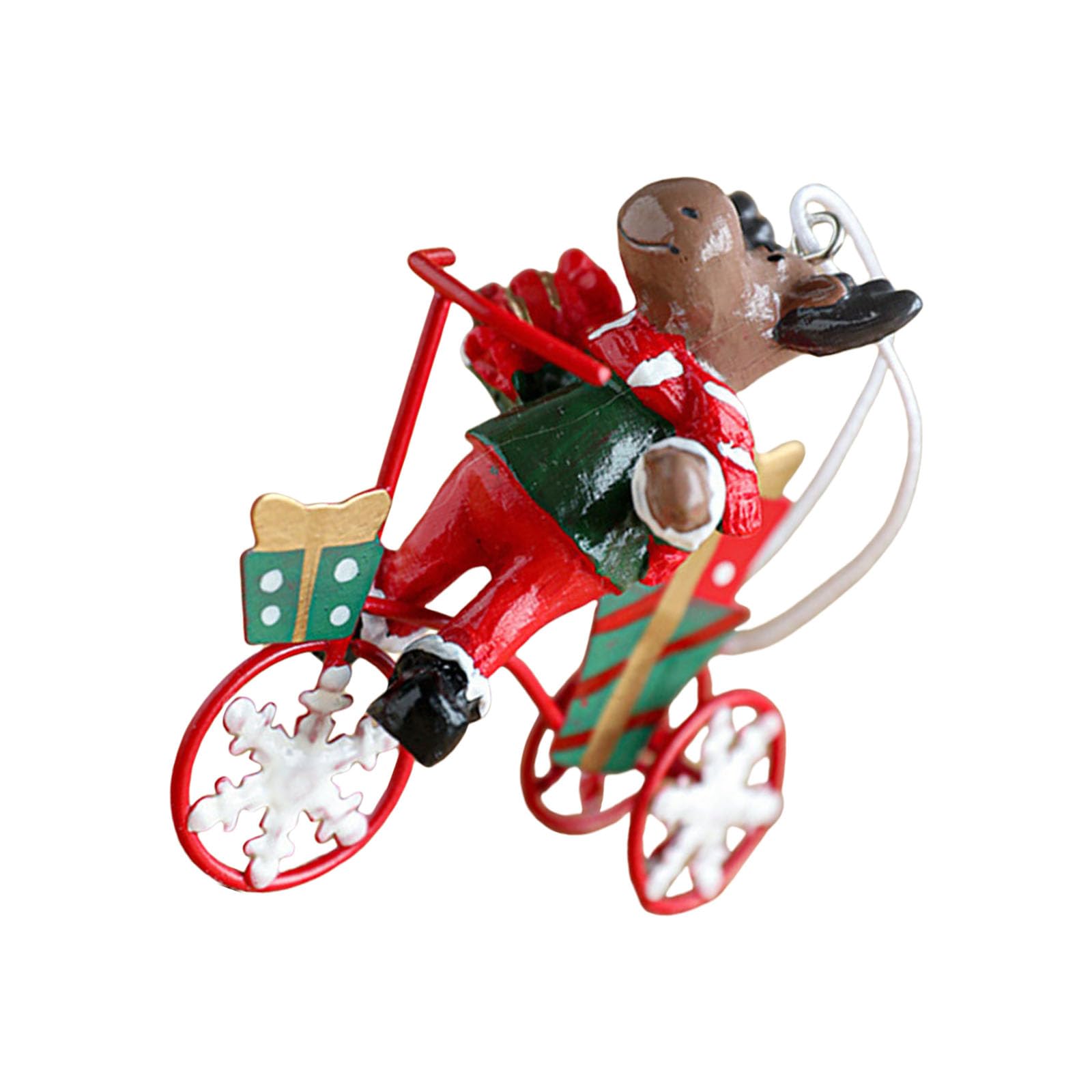 Xinsheinelry Christmas Tree Pendant Ornament Hanging Figurines Santa Reindeer Themed Ornament for Decoration Pendant