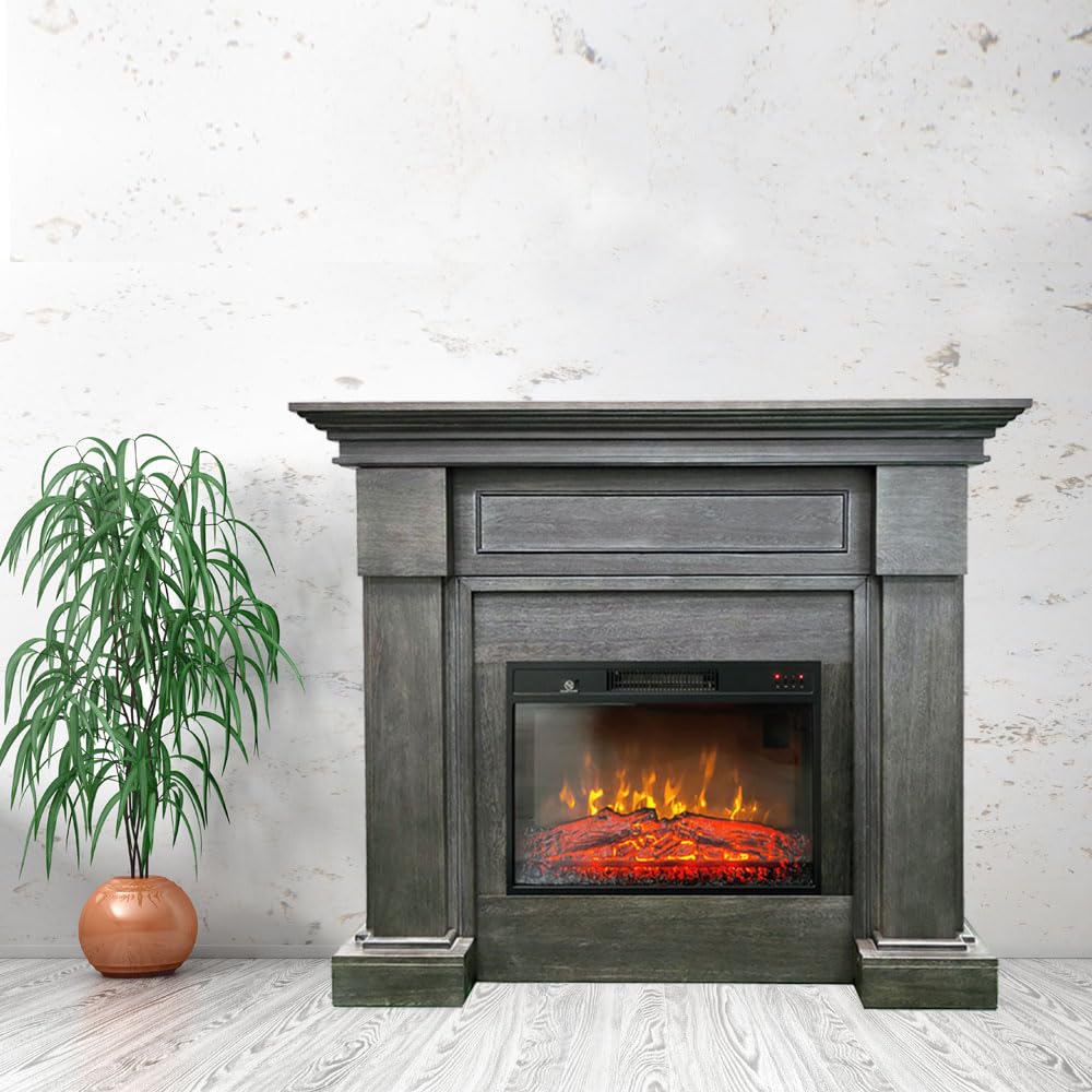 Caminetto elettrico ElectricSun MONTENEGRO Grigio, 3 colori, 127x107cm
