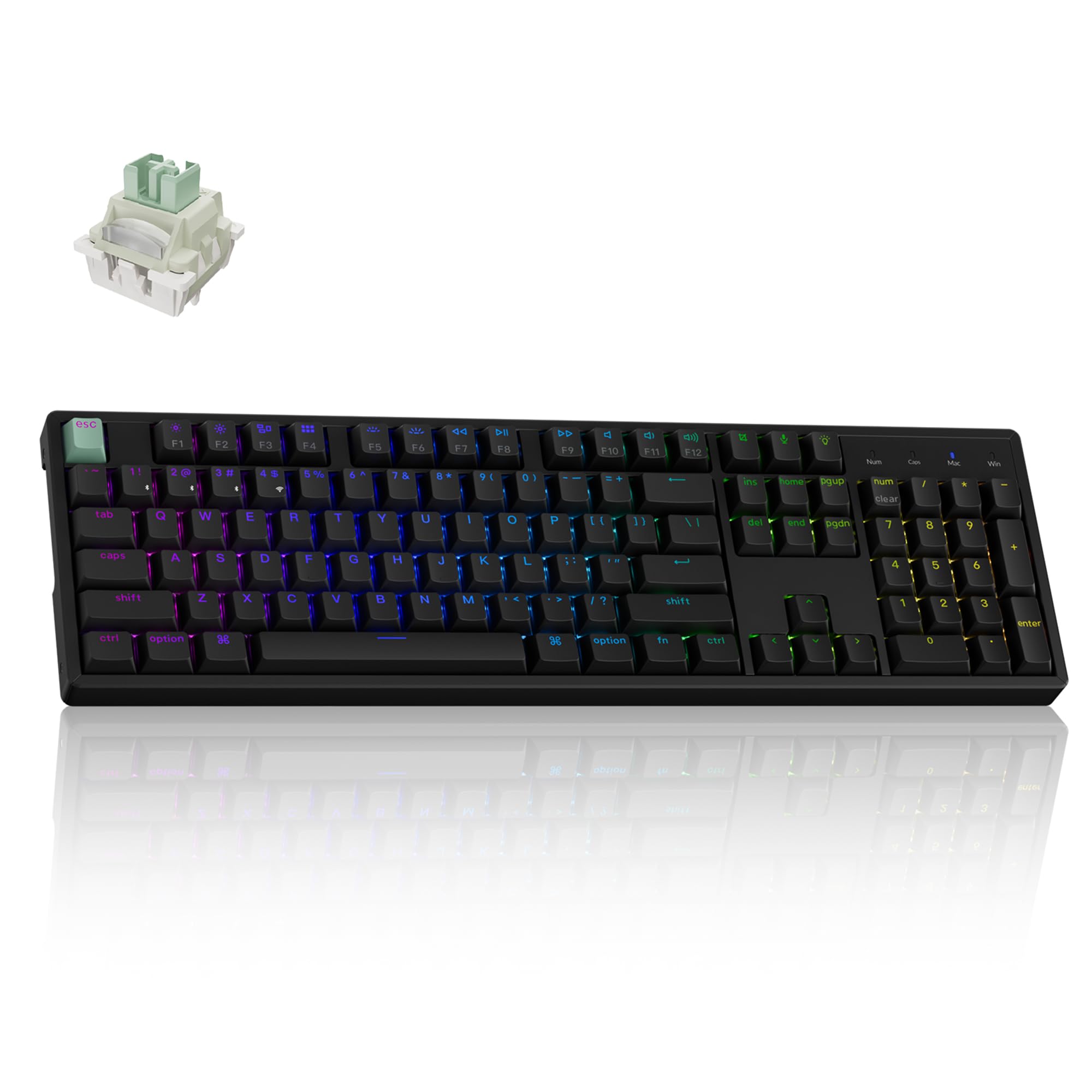 Keychron K10 HE 100% Wireless Hall Effect Keyboard, Lime Switch