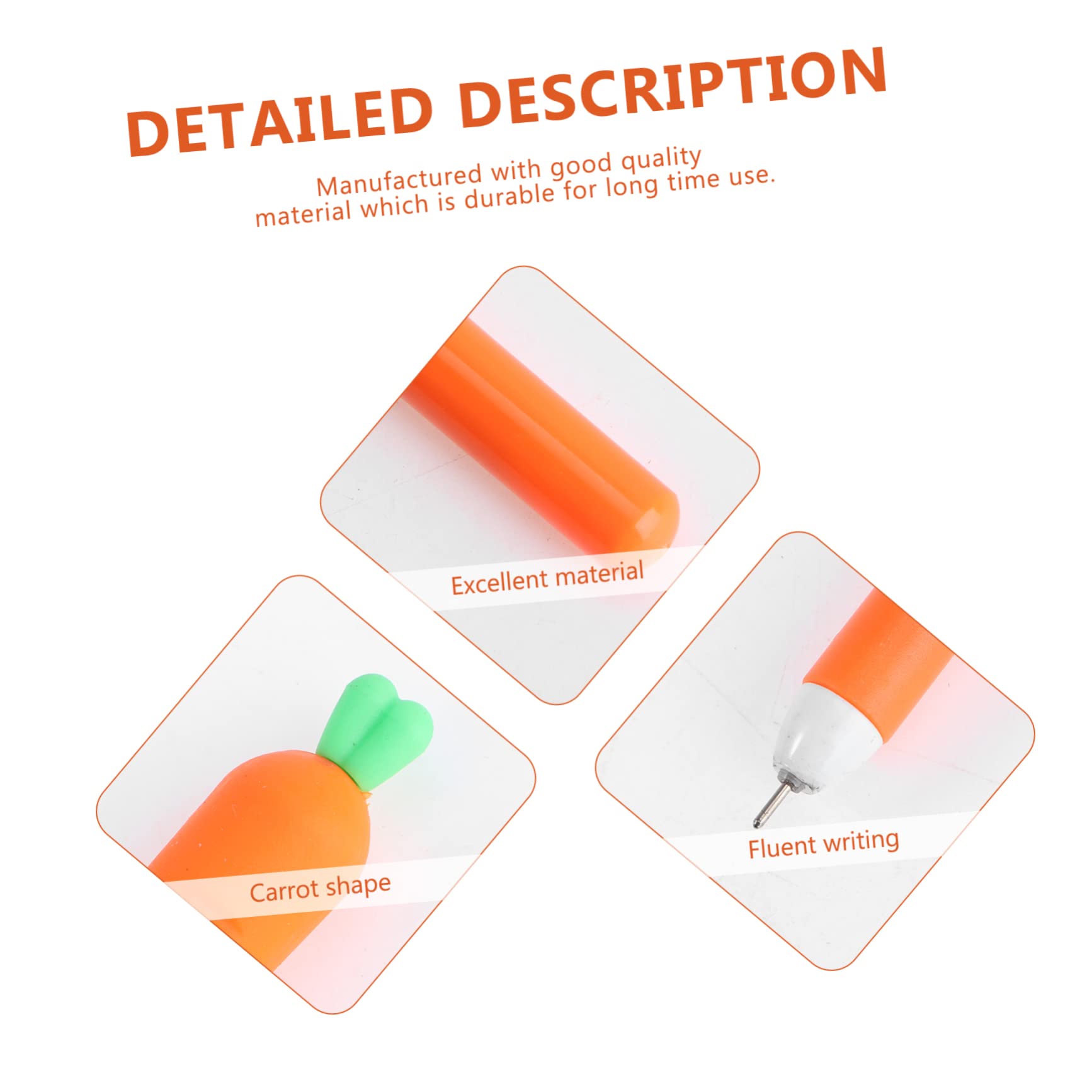 Lot De 12 Stylos À Encre Carotte Mignons Pour Fournitures Scolaires De Bureau