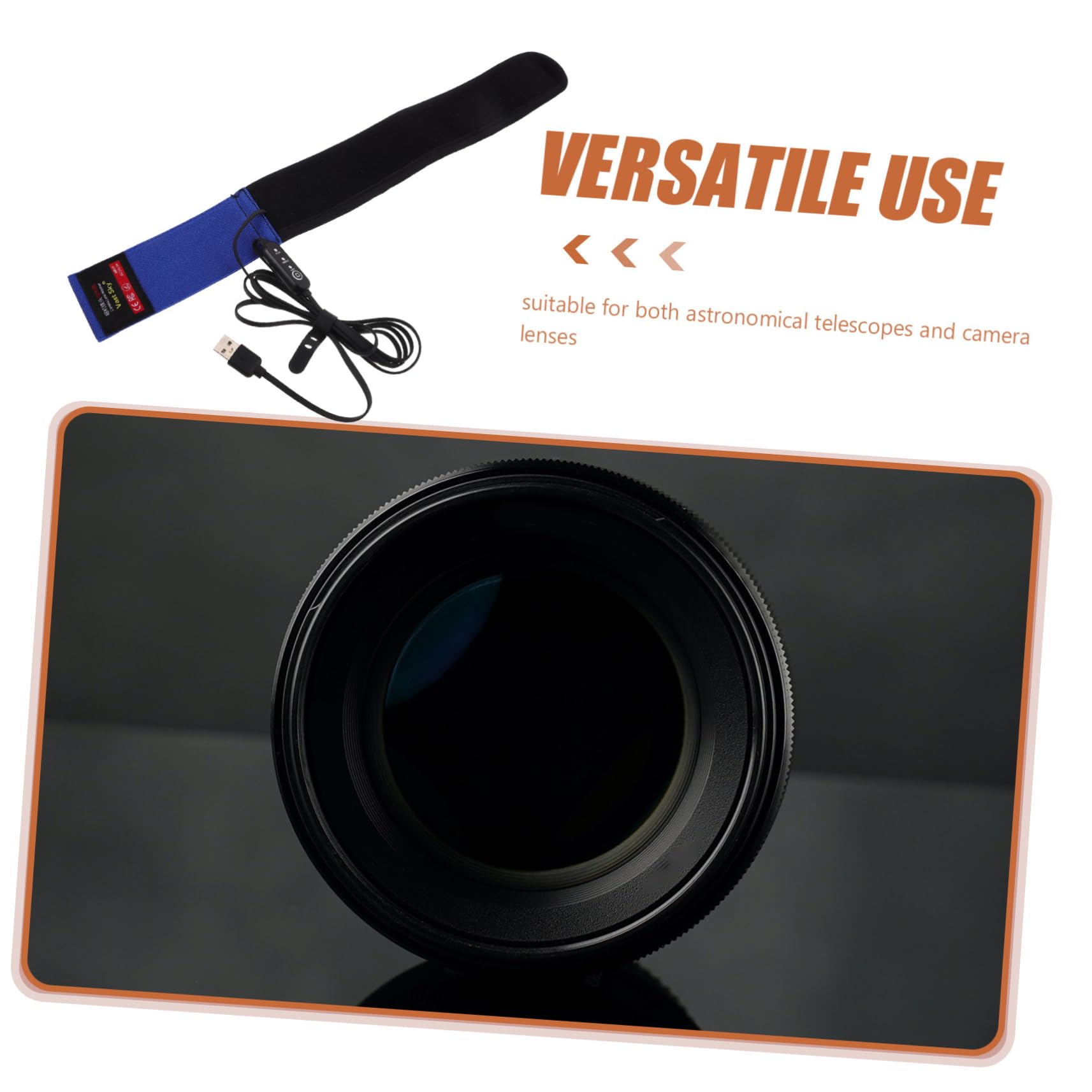 Chauffe-Objectif USB Réglable pour Appareil Photo Et Bande Anti-Condensation à Trois De Température pour Photographie Et pour Diamètre