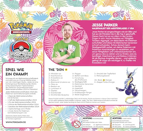 Pokémon-Sammelkartenspiel: Weltmeisterschaftsdeck 2024 - Jesse Parker - The ’Don (1 vollständiges Deck mit 60 Karten & Zubehör) – Bild 5