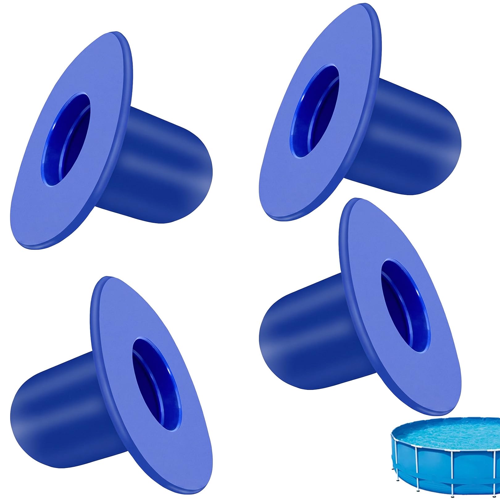 4 Pcs Pool Wall Plug Replacement Parts,Swimming Pool Pump and Filter Kit,Hole Plug Stopper for Above Ground Pool Accessories,Pools Grounds Strainer Plugs Stoppers Compatible with Intex Bestway (Blue)