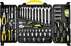 Caixa de Ferramentas Completa, Kit de Ferramentas Completo de 110 Peças, Maleta de Ferramentas para Reparo de Automóveis